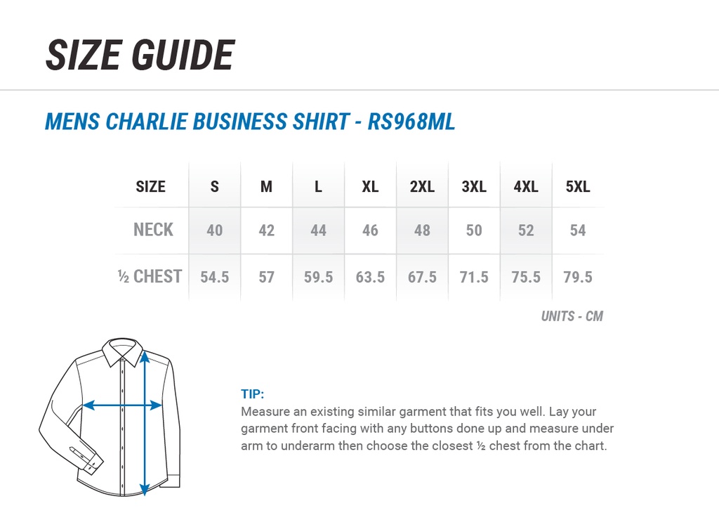 HEG - Mens Charlie Classic Fit Business Shirt - RS968ML