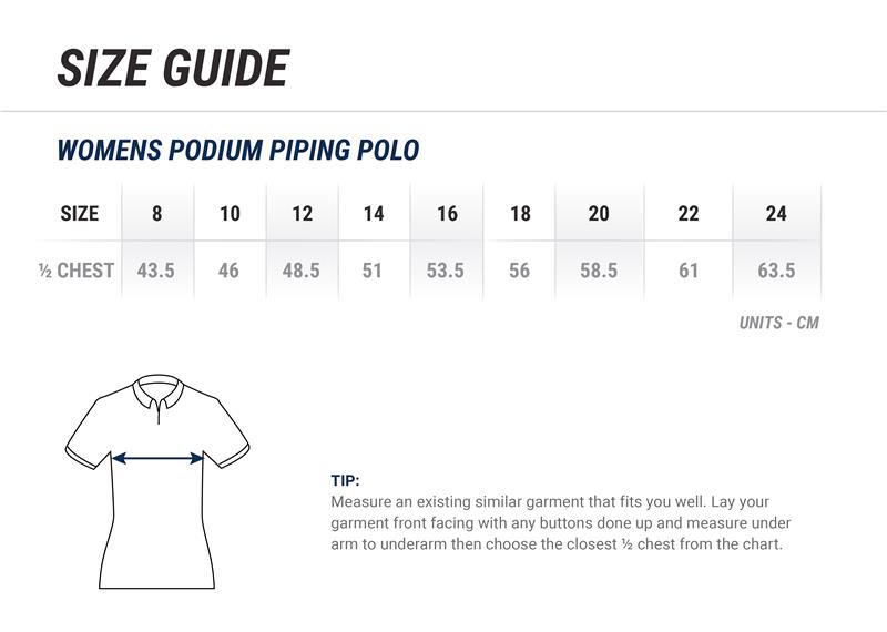 HEG - Womens Podium Piping Polo - 7LPI
